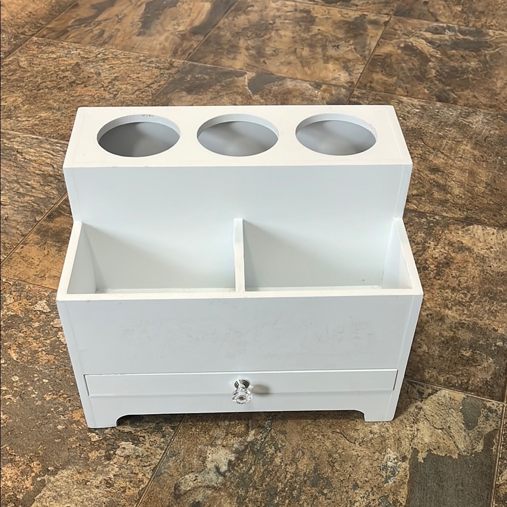 White Wooden Organizer with Drawer